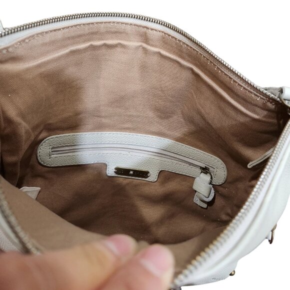 Lucky Brand Creamy White Real Leather Foldover Option Shoulder Crossbody Bag - Picture 8 of 11